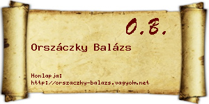Orszáczky Balázs névjegykártya