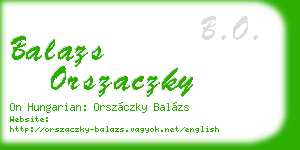 balazs orszaczky business card
